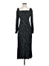 Lush 100% Rayon Stars Black Casual Dress Size S - photo 1