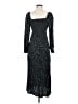 Lush 100% Rayon Stars Black Casual Dress Size S - photo 2