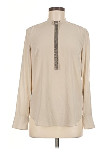 Brunello Cucinelli Long Sleeve Silk Top (view 1)