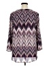 C established 1946 100% Polyester Chevron-herringbone Purple 3/4 Sleeve Blouse Size XL - photo 2