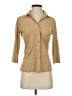 Studio M Tan 3/4 Sleeve Button-Down Shirt Size S - photo 1