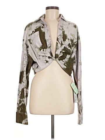 OFF-WHITE Leather Cropped Shirt (view 1)