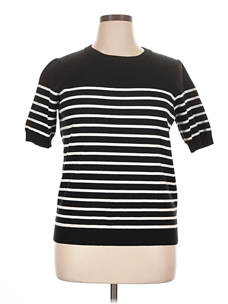 Pre-owned Zesica Short Sleeve Top Black Boatneck Tops