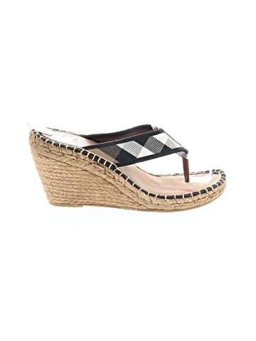 Burberry Novacheck Canvas Espadrille Thong Wedgess (view 1)