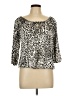 Star Vixen Animal Print Ivory 3/4 Sleeve Blouse Size L - photo 1