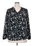 Unbranded 100% Polyester Polka Dots Black Long Sleeve Blouse Size 2X - photo 1