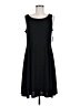 Perceptions Solid Black Casual Dress Size M - photo 1