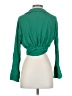 Zara 100% Polyester Green 3/4 Sleeve Blouse Size S - photo 2