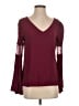 Express 100% Rayon Burgundy Red Long Sleeve Blouse Size S - photo 1