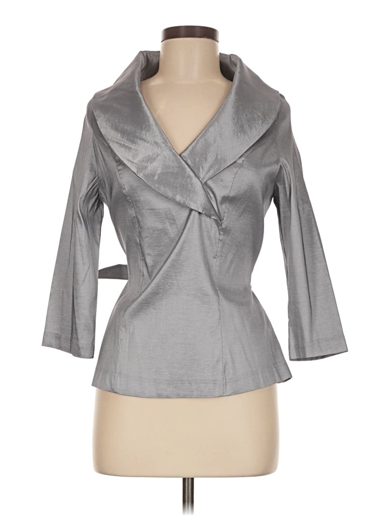 Pre-owned Assorted Brands 3/4 Sleeve Blouse In Gray