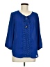 AB Studio 100% Polyester Blue 3/4 Sleeve Blouse Size M - photo 1