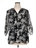 Sara Michelle Floral Silver 3/4 Sleeve Blouse Size 1X - photo 1