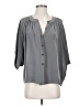 Akiko 100% Silk Gray 3/4 Sleeve Silk Top Size XS - photo 1