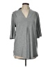 Suzanne Betro Gray 3/4 Sleeve Top Size L - photo 1