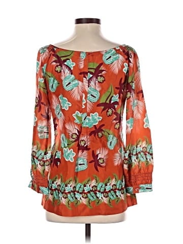 Philosophy di Alberta Ferretti 3/4 Sleeve Silk Top (view 2)