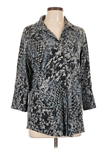 Pure Amici 3/4 Sleeve Button-Down Shirt (view 1)