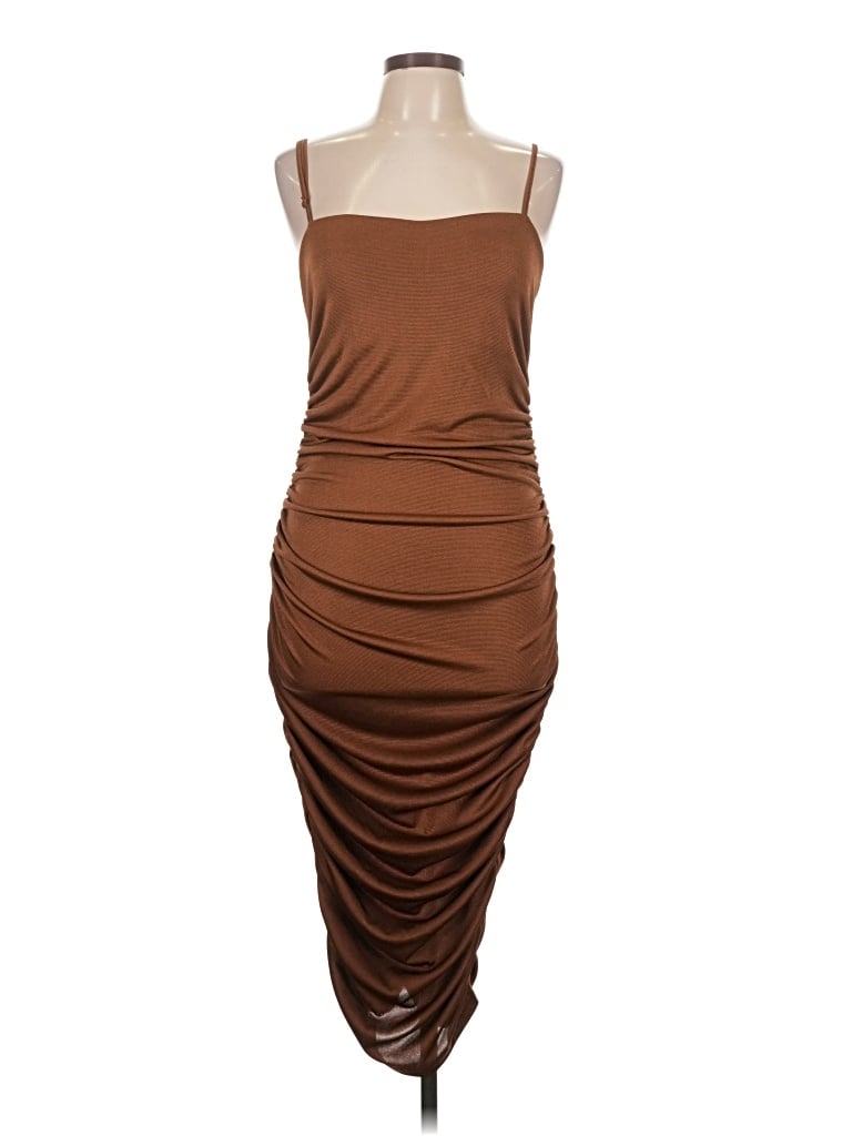 Pre-owned Shein Curve Cocktail Dress In Brown