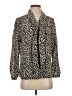 J.Crew 100% Silk Animal Print Brown Long Sleeve Silk Top Size S - photo 1