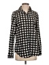 Banana Republic 100% Polyester Checkered-gingham Black Long Sleeve Blouse Size S - photo 1