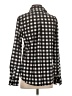 Banana Republic 100% Polyester Checkered-gingham Black Long Sleeve Blouse Size S - photo 2