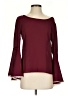 Assorted Brands Solid Burgundy Long Sleeve Blouse Size S - photo 1
