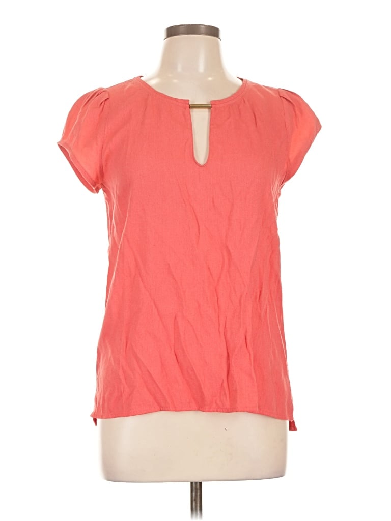 Pre-owned Zara Basic Short Sleeve Blouse In Orange