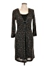 Connected Apparel Print Black Casual Dress Size 10 - photo 1