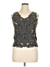 Blue Les Copains Gray Sleeveless Blouse Size EU 46 / US 16 - photo 1