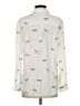 Rails 100% Rayon Animal Print Ivory White Long Sleeve Blouse Size S - photo 2