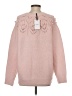 Flat White 100% Polyester Hearts Pink Pullover Sweater Size S - photo 2