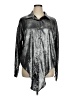 Bibi 100% Polyester Metallic Silver Long Sleeve Blouse Size XL - photo 1