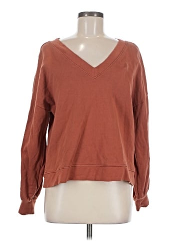Madewell (Re)sourced Cotton V-Neck Sweatshirt (view 1)