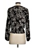 Nine West 100% Polyester Animal Print Black Long Sleeve Blouse Size XS - photo 2