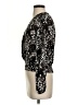 Nine West 100% Polyester Animal Print Black Long Sleeve Blouse Size XS - photo 5