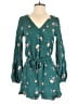 Aeropostale 100% Rayon Floral Teal Romper Size S - photo 1