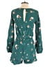 Aeropostale 100% Rayon Floral Teal Romper Size S - photo 2