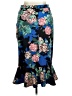 ASOS Curve Floral Black Formal Skirt Size 14 Plus - photo 2