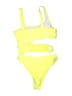 Unbranded Solid Yellow One Piece Swimsuit Size M - photo 2