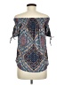 Lavish Blue Short Sleeve Blouse Size M - photo 2