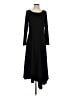 Sun Kim Solid Black Casual Dress Size S - photo 1