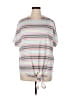 Plush Stripes Gray Short Sleeve Top Size 2X (estimated) - photo 1