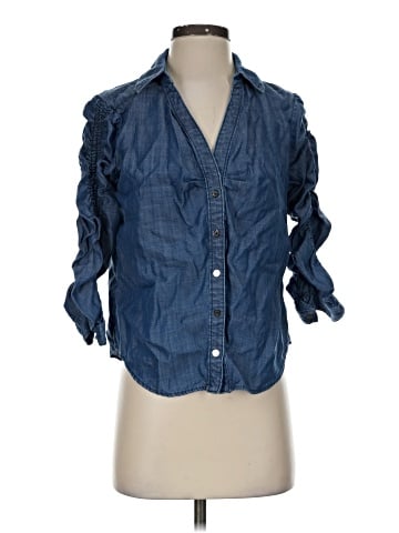 White House Black Market 3/4 Sleeve Button-Down Shirt (view 1)