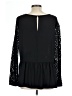 Ann Taylor LOFT 100% Polyester Black Long Sleeve Blouse Size L - photo 2