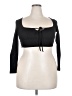 Unbranded 100% Polyester Black 3/4 Sleeve Top Size 24 - photo 1