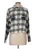American Eagle Outfitters 100% Cotton Plaid Silver Long Sleeve Button-Down Shirt Size M - photo 1