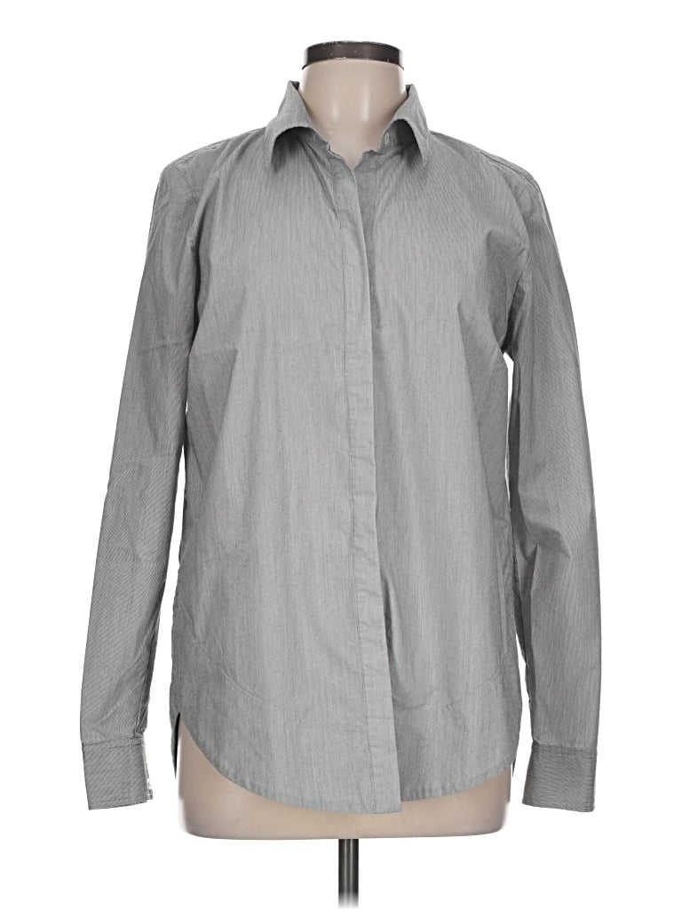 Pre-owned Elliott Lauren Long Sleeve Button Down Shirt In Gray