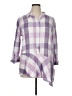 Westbound Checkered-gingham Purple 3/4 Sleeve Button-Down Shirt Size XL - photo 1