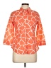Foxcroft 100% Cotton Animal Print Orange 3/4 Sleeve Button-Down Shirt Size 10 (petite) - photo 1