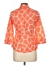 Foxcroft 100% Cotton Animal Print Orange 3/4 Sleeve Button-Down Shirt Size 10 (petite) - photo 2