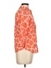 Foxcroft 100% Cotton Animal Print Orange 3/4 Sleeve Button-Down Shirt Size 10 (petite) - photo 4